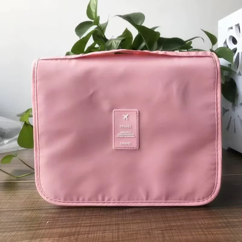 Trousse de Toilette Suspendue en Nylon Imperméable – Multi-compartiments avec Crochet de Voyage