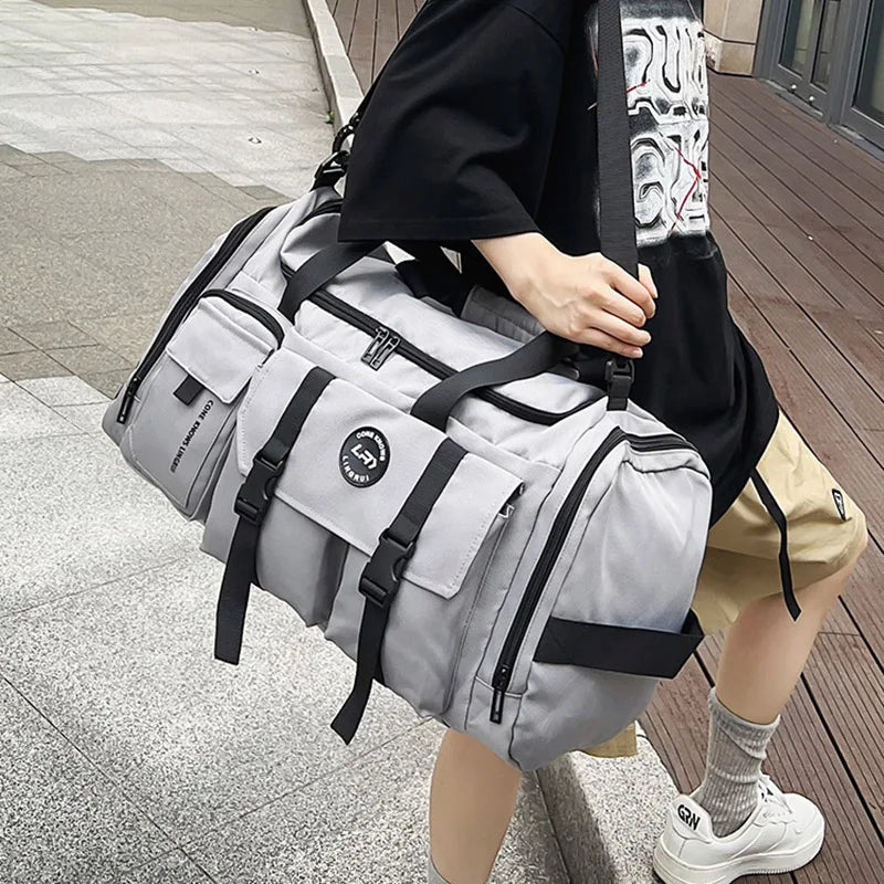 Sac de voyage en nylon imperméable avec compartiment chaussures