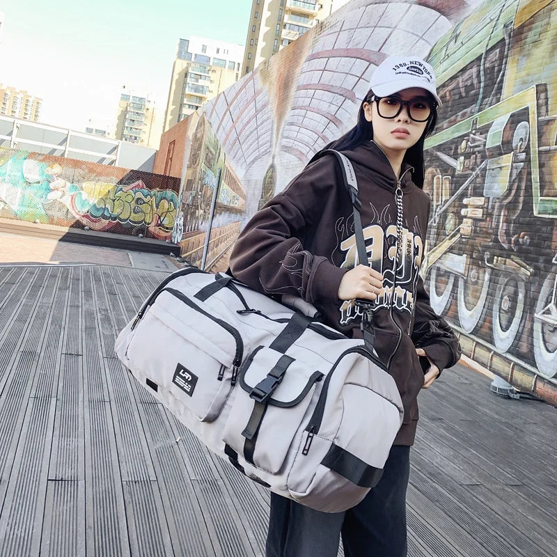 Sac de voyage en nylon imperméable avec compartiment chaussures