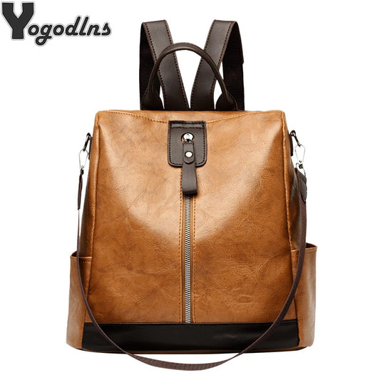 Sac à dos femme cuir PU anti-vol grande capacité