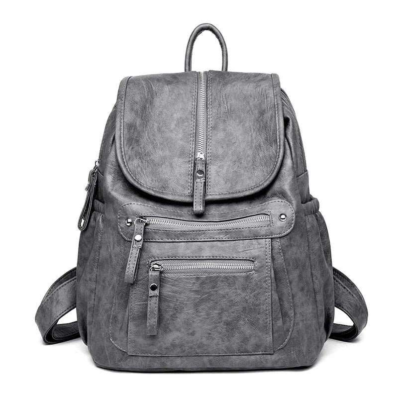 Sac à dos femme vintage en cuir véritable