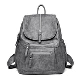 Sac à dos femme vintage en cuir véritable, coloris vert