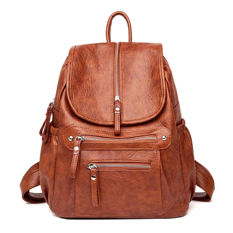 Sac à dos femme vintage en cuir véritable