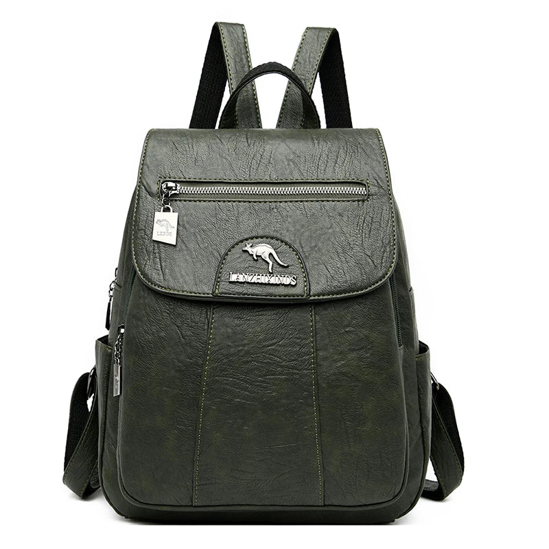 Sac à dos vintage en cuir souple