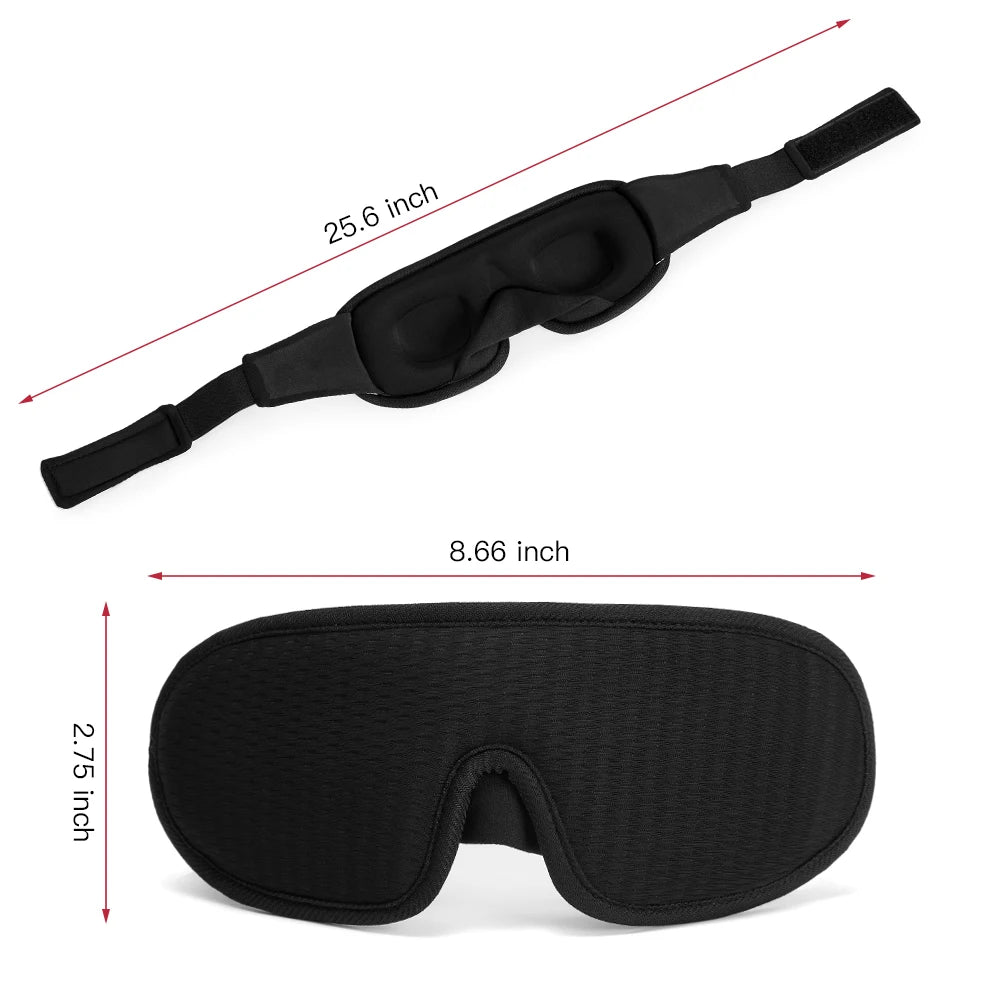 Masque de sommeil 3D en mousse mémoire confort total et blackout intégral