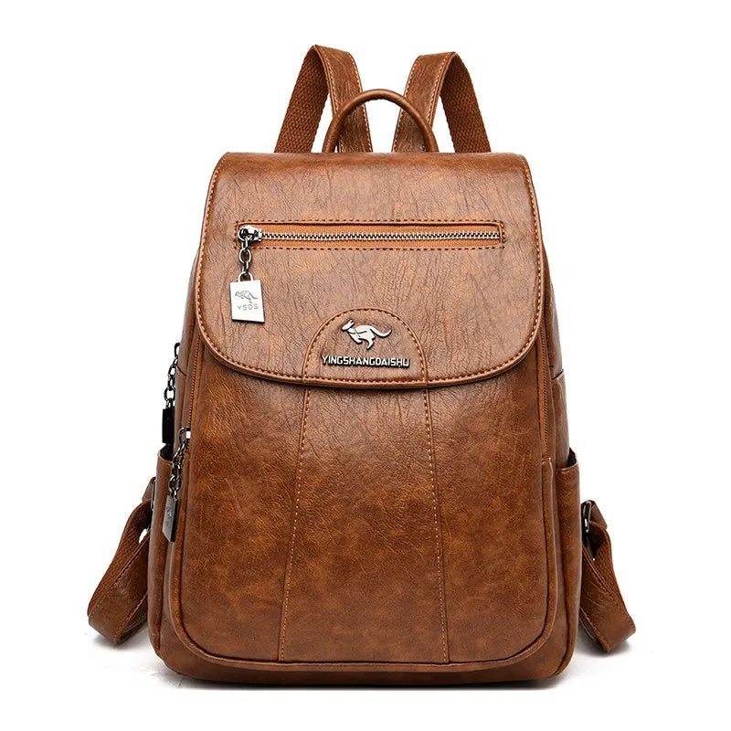 Sac à dos vintage en cuir souple