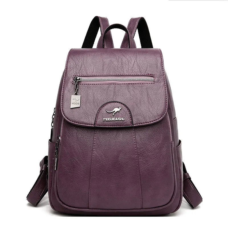 Sac à dos vintage en cuir souple