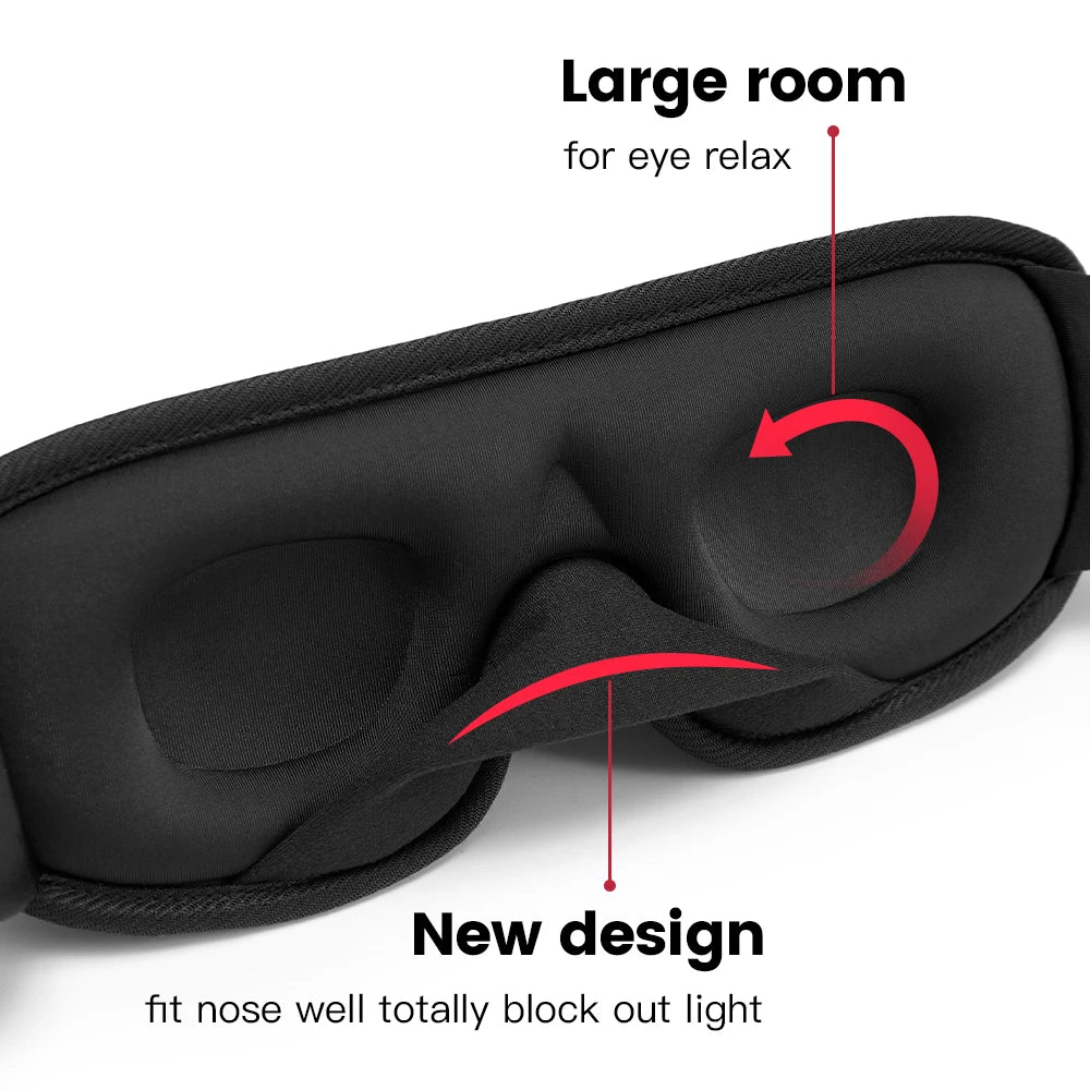 Masque de sommeil 3D en mousse mémoire confort total et blackout intégral