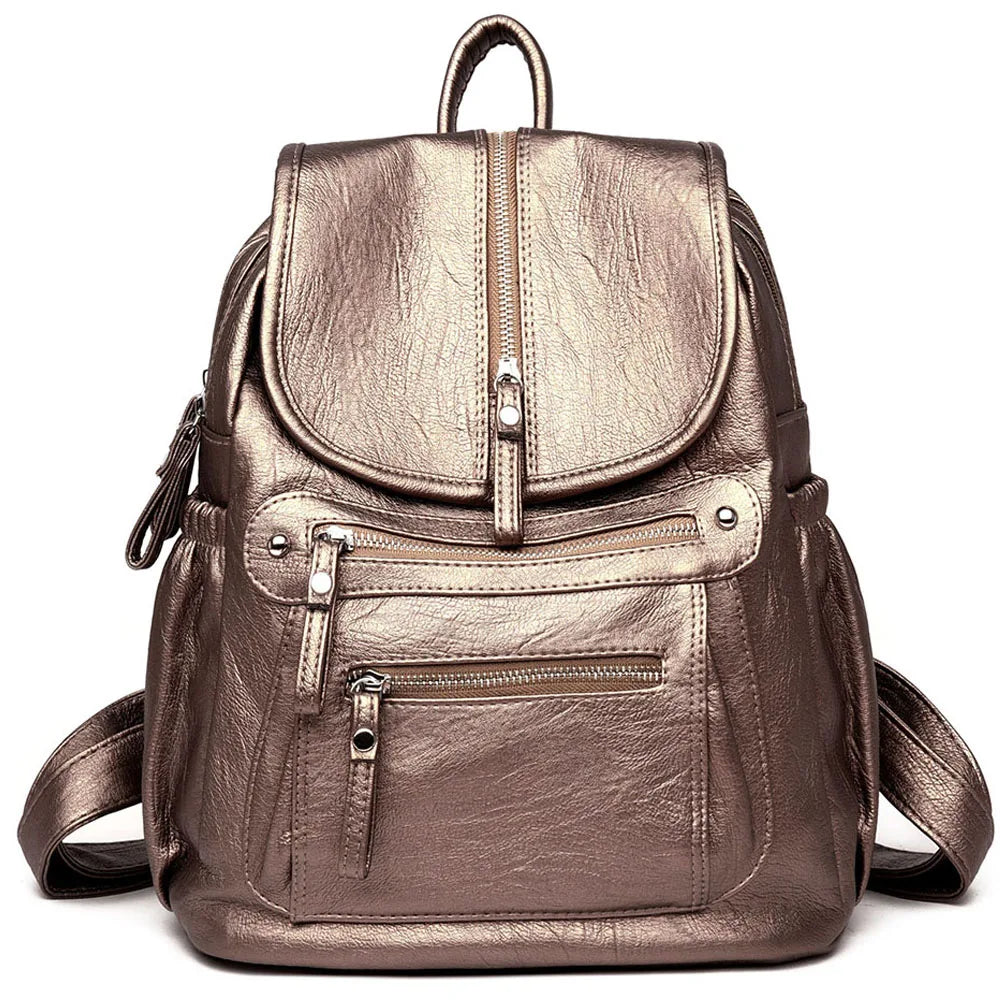 Sac à dos femme vintage en cuir véritable
