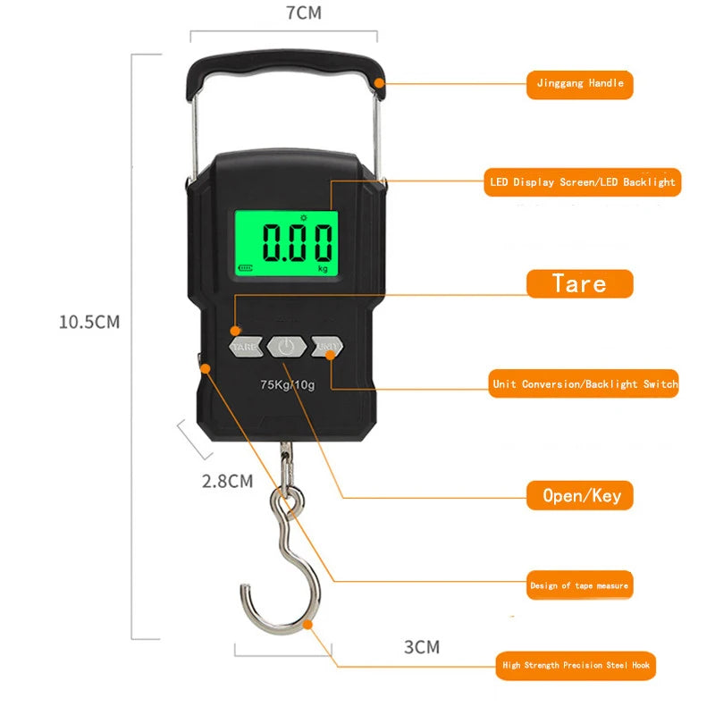 Pèse-Bagage Électronique Rechargeable 75 kg