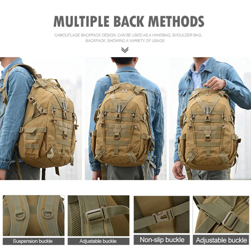 Sac à Dos Tactique Molle 40L Étanche en Oxford