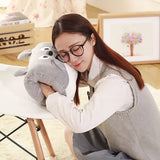 Coussin de voyage chauffe-mains en peluche dessin animé confort, polyester et coton