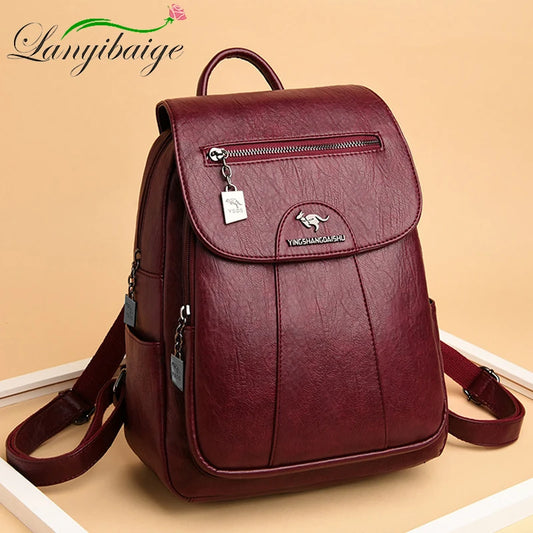Sac à dos vintage en cuir souple
