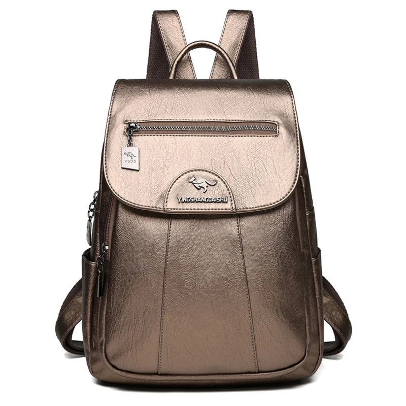 Sac à dos vintage en cuir souple