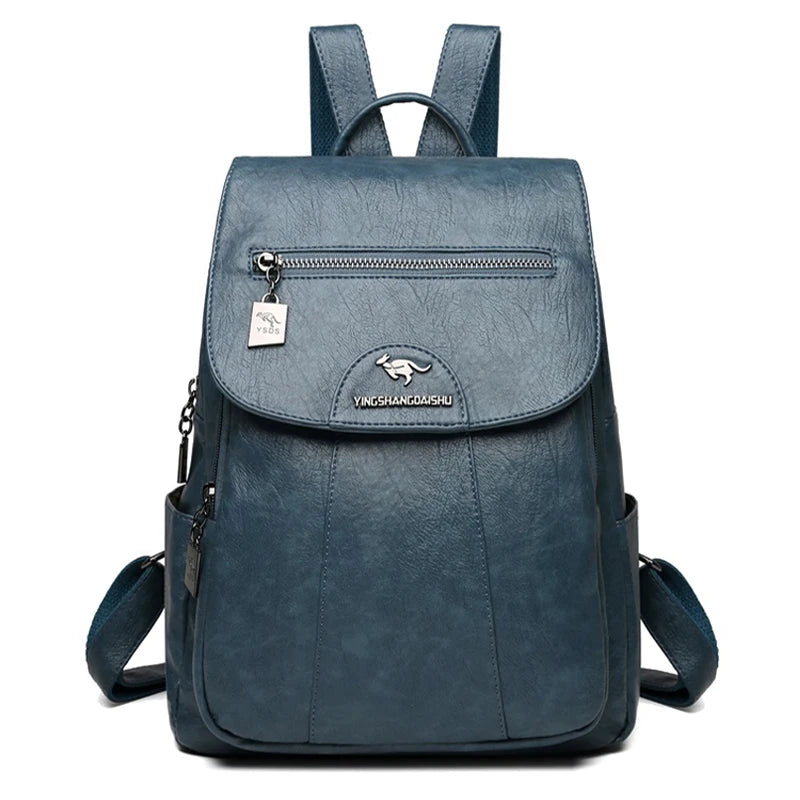 Sac à dos vintage en cuir souple