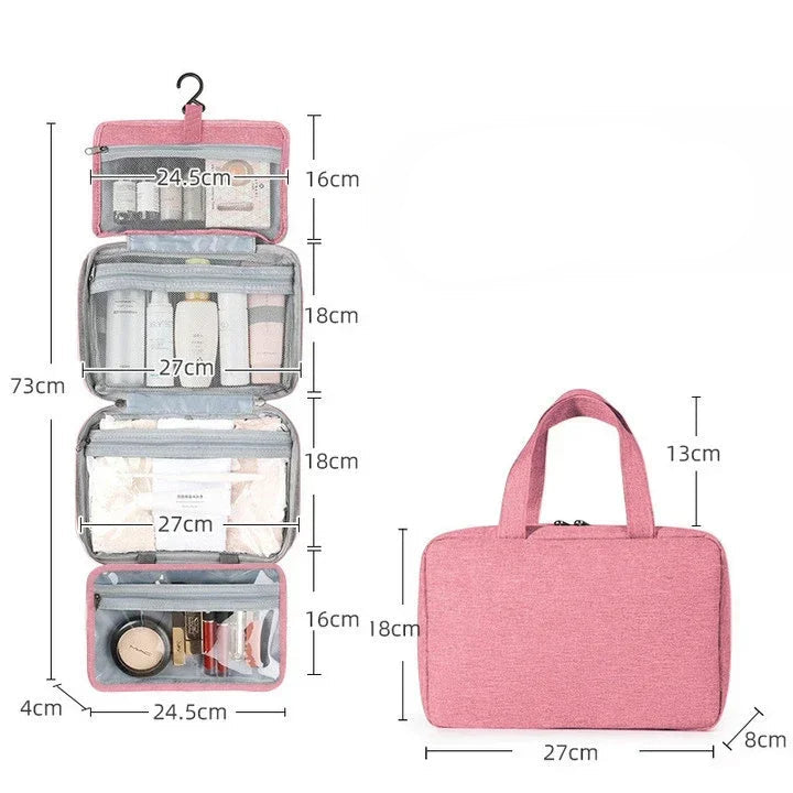 Trousse de toilette pliable en polyester imperméable
