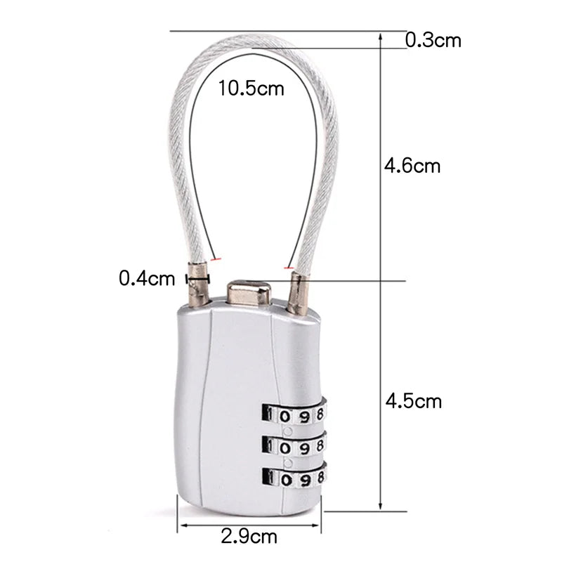 Cadenas 3 Chiffres avec Câble Flexible – Sécurité Polyvalente