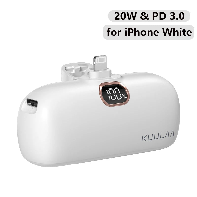 Batterie Externe KUULAA Mini 5000mAh – Charge Rapide 20W