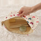 Trousse de toilette enfant motifs cœurs en velours côtelé