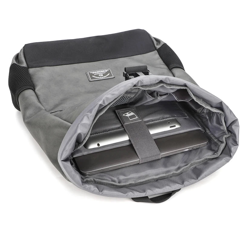 Sac à dos roll-top en similicuir imperméable