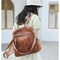 Sac à dos de voyage rétro en cuir PU imperméable
