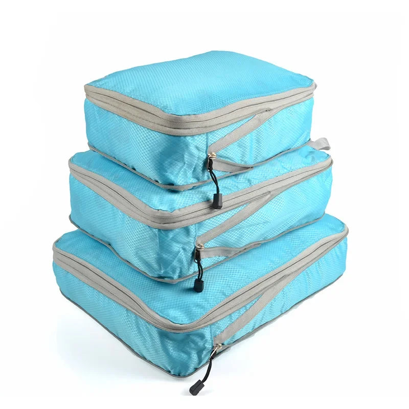 Set de cubes de rangement compressibles en nylon étanche pour valise