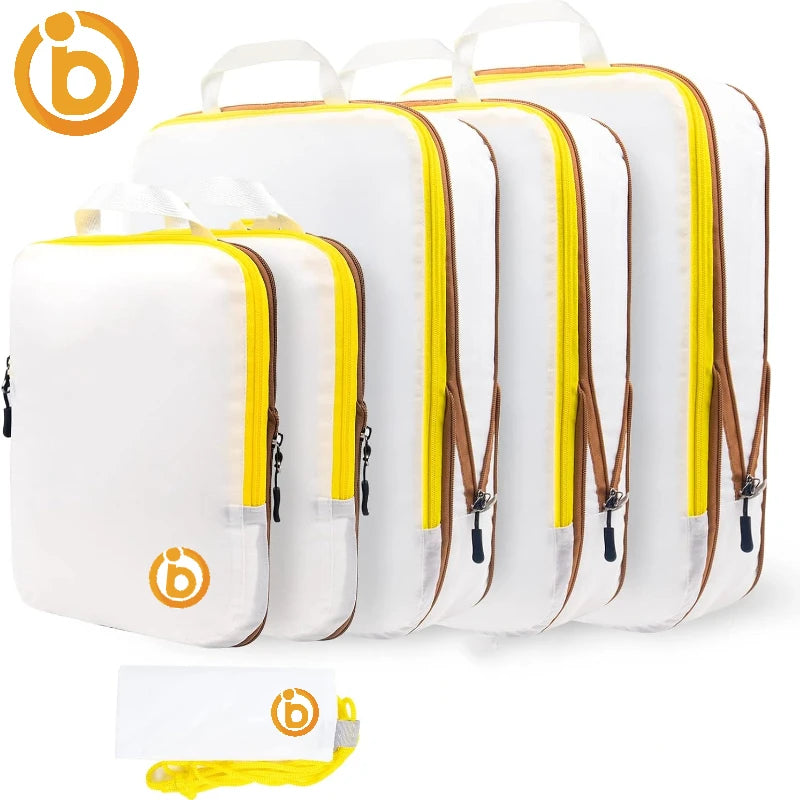 Set de cubes de rangement compressibles étanches pour valise et voyage organisé