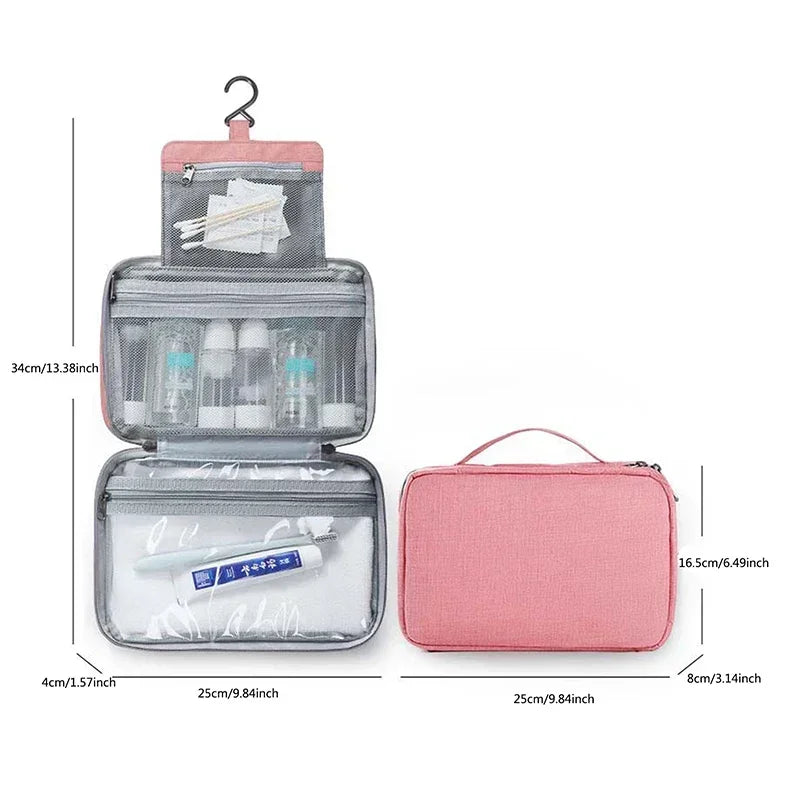 Trousse de toilette suspendue étanche en polyester multi-compartiments