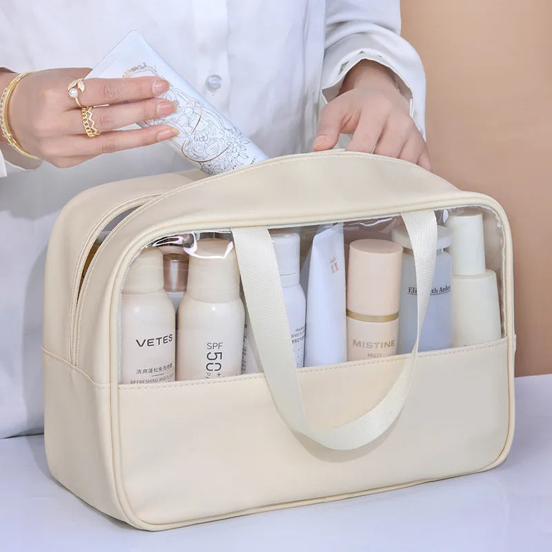 Set de 3 Trousses de Toilette Transparentes en PVC – Sac de Voyage Imperméable Grande Capacité