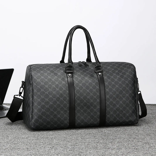 Sac de Voyage Homme Élégant en PU Motifs Géométriques