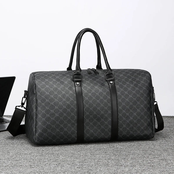 Sac de Voyage Homme Élégant en PU Motifs Géométriques, pU