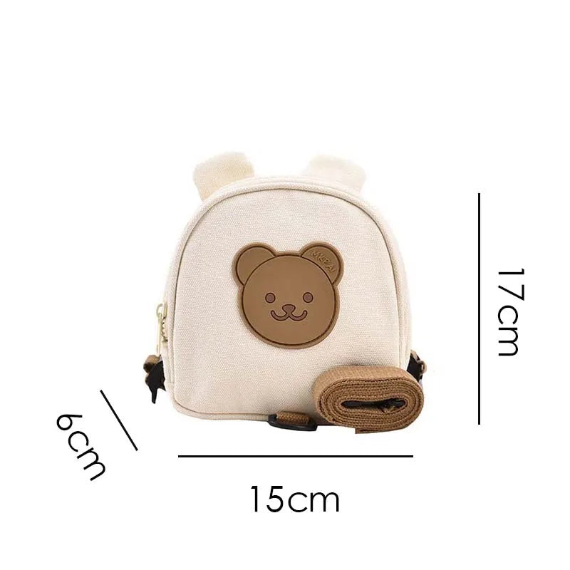 Sac à dos enfant en toile ours et lapin anti perte