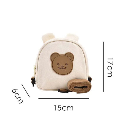 Sac à dos enfant en toile ours et lapin anti perte