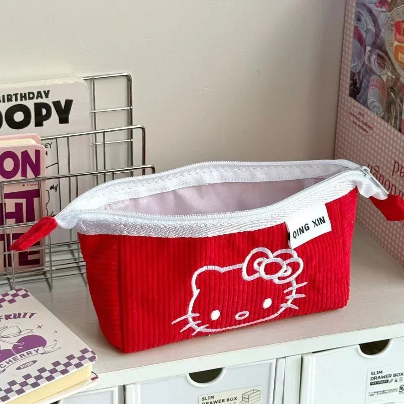 Trousse de toilette enfant Hello Kitty en velours côtelé