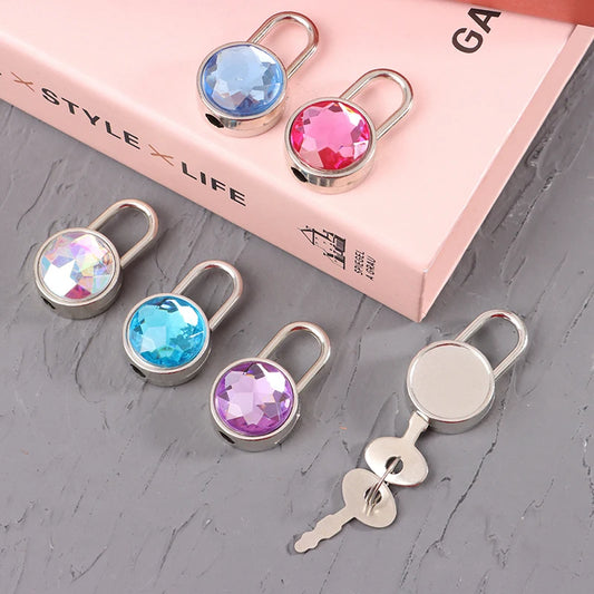 Cadenas Miniature Rond avec Clé – Style Cristal Coloré
