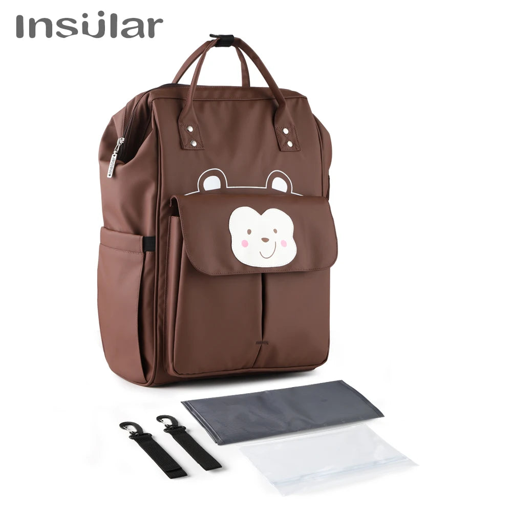 Sac à dos à langer Insular cartoon imperméable grande capacité