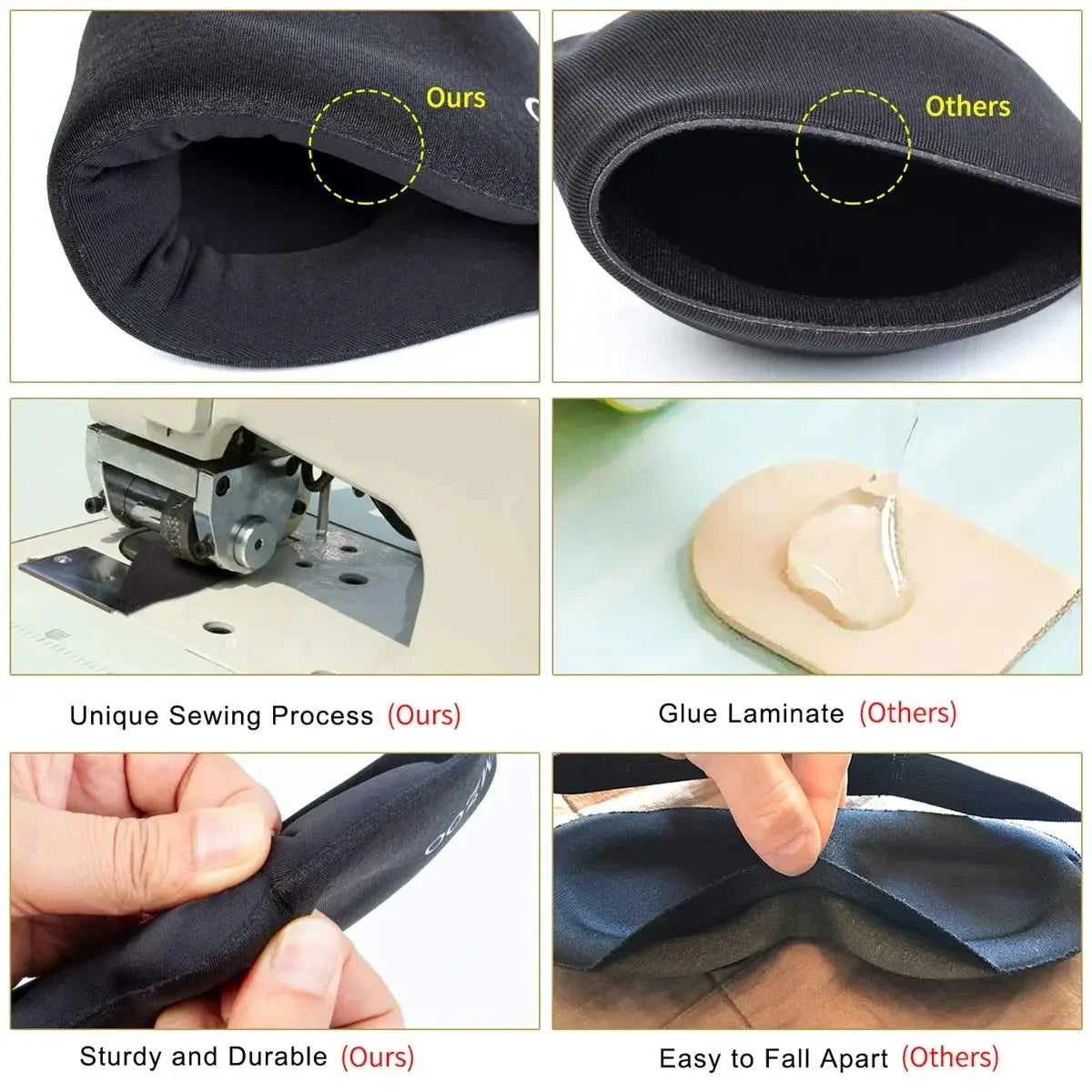 Masque de sommeil 3D ergonomique avec coussinets contourés