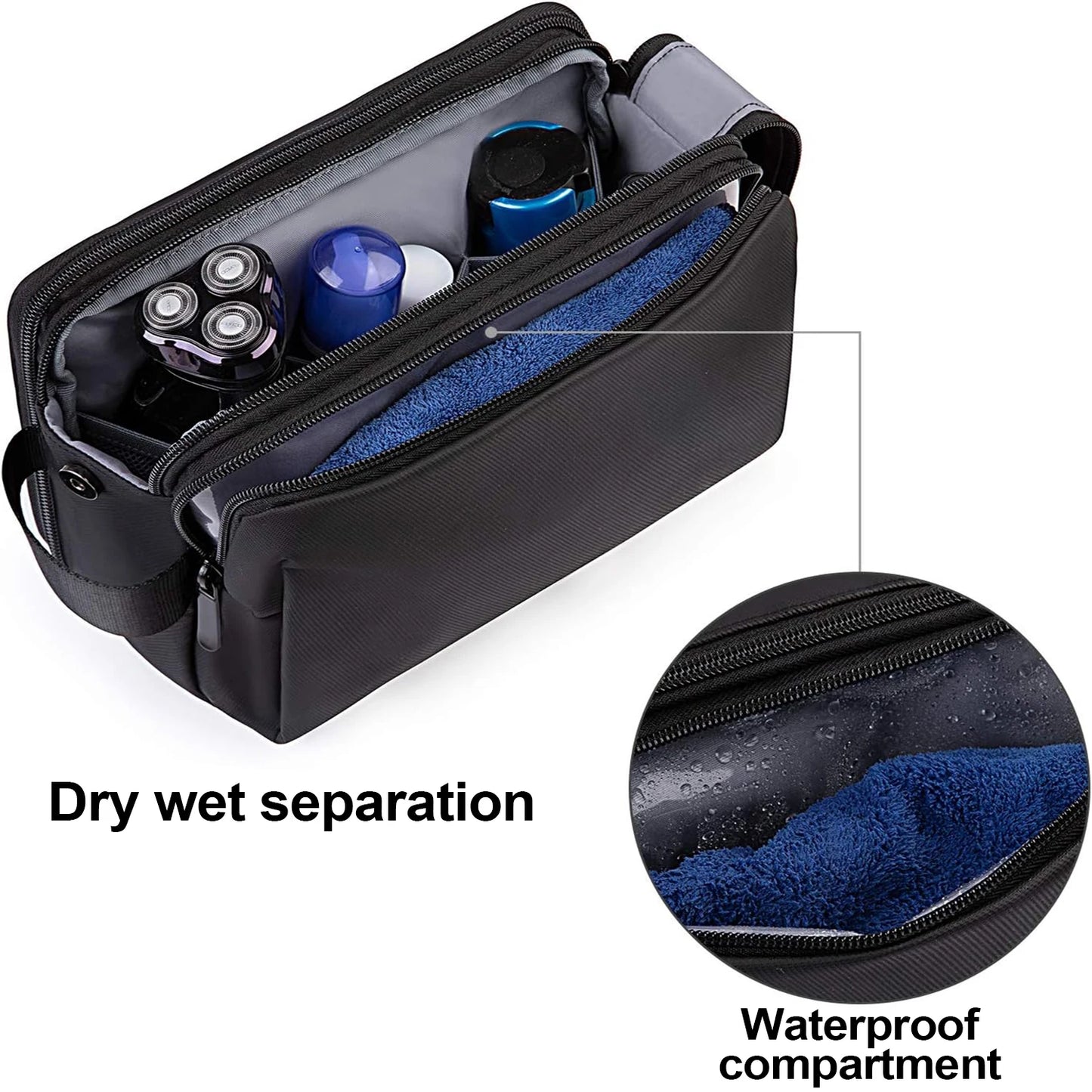 Trousse de toilette homme imperméable grande capacité