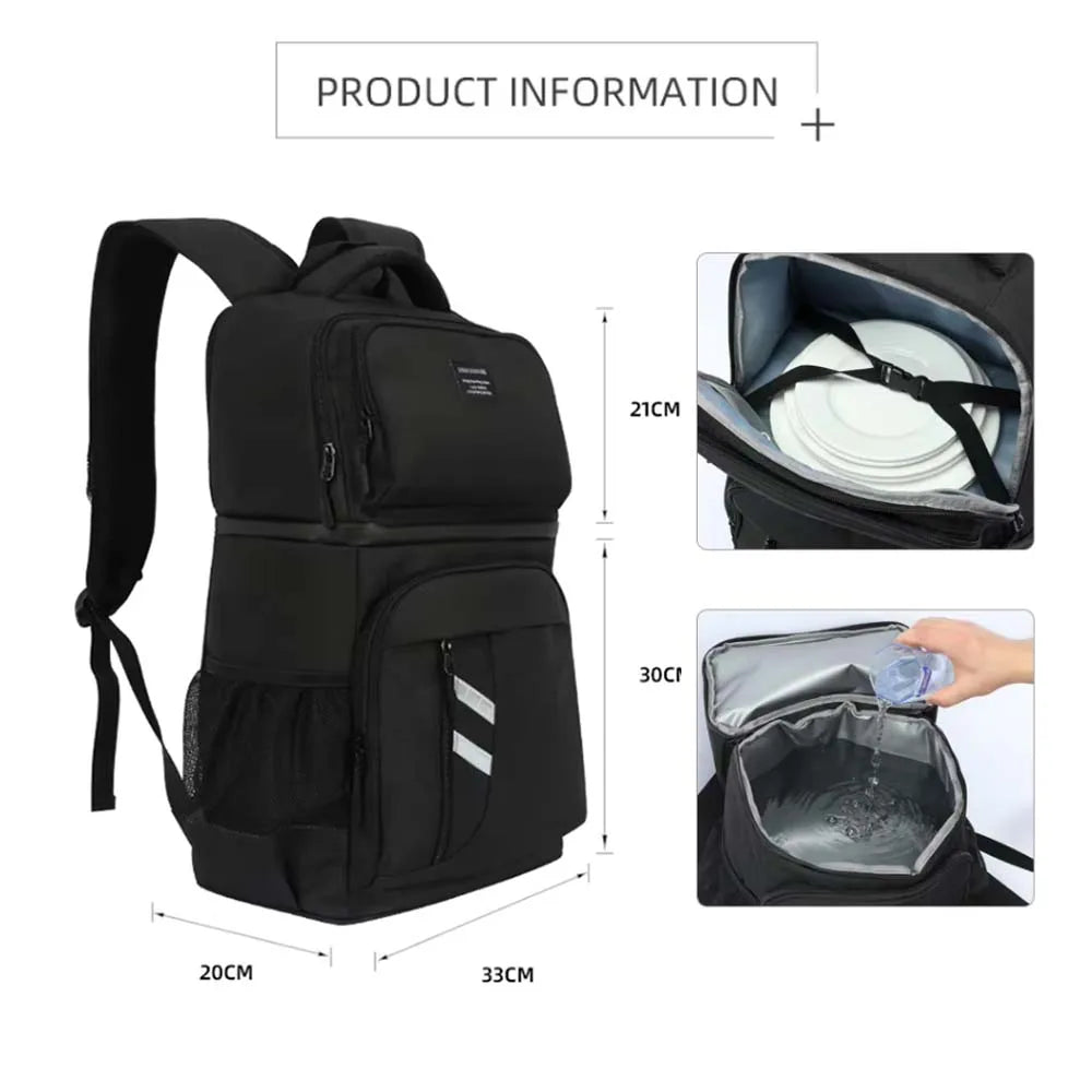 Sac à dos isotherme 2-en-1 – Grande capacité & double compartiment