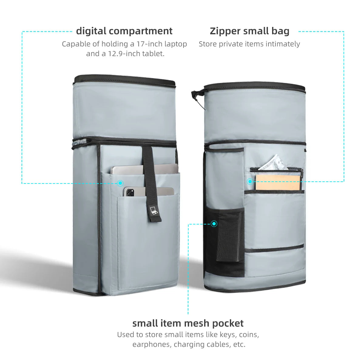 Sac à Dos Roll-Top Étanche HK 17” – Grande Capacité Polyvalente