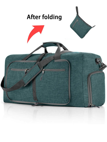 Sac de voyage pliable 65L en polyester avec compartiment chaussures