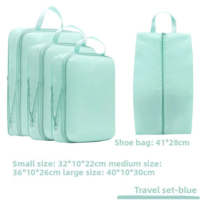 Set de 4 cubes de rangement compressibles en polyester imperméable pour valise