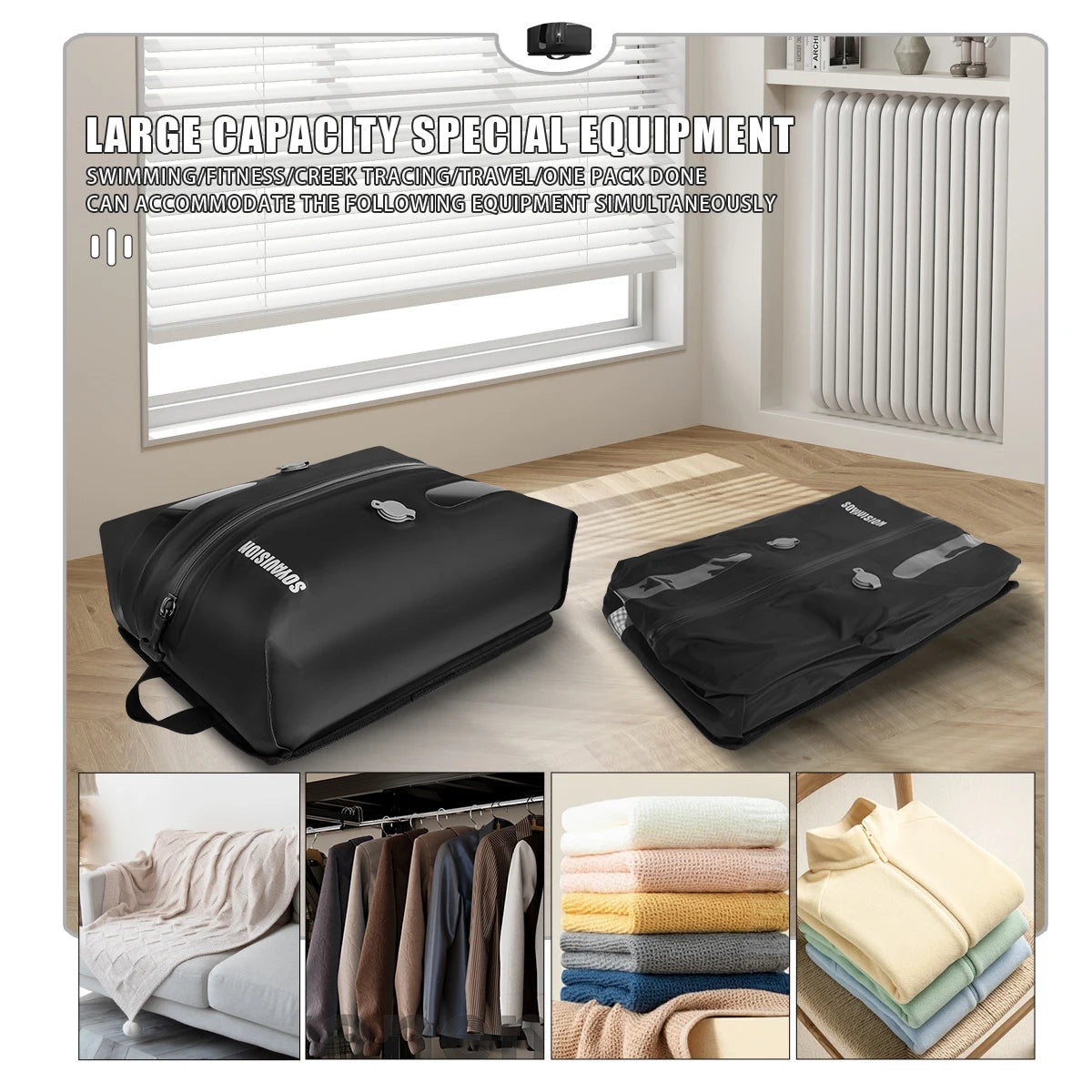 Sacs de compression étanches en polyester et TPU pour rangement et voyage