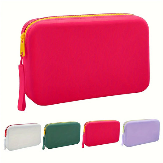Trousse Cosmétique Carrée en Silicone – Étanche & Multifonction