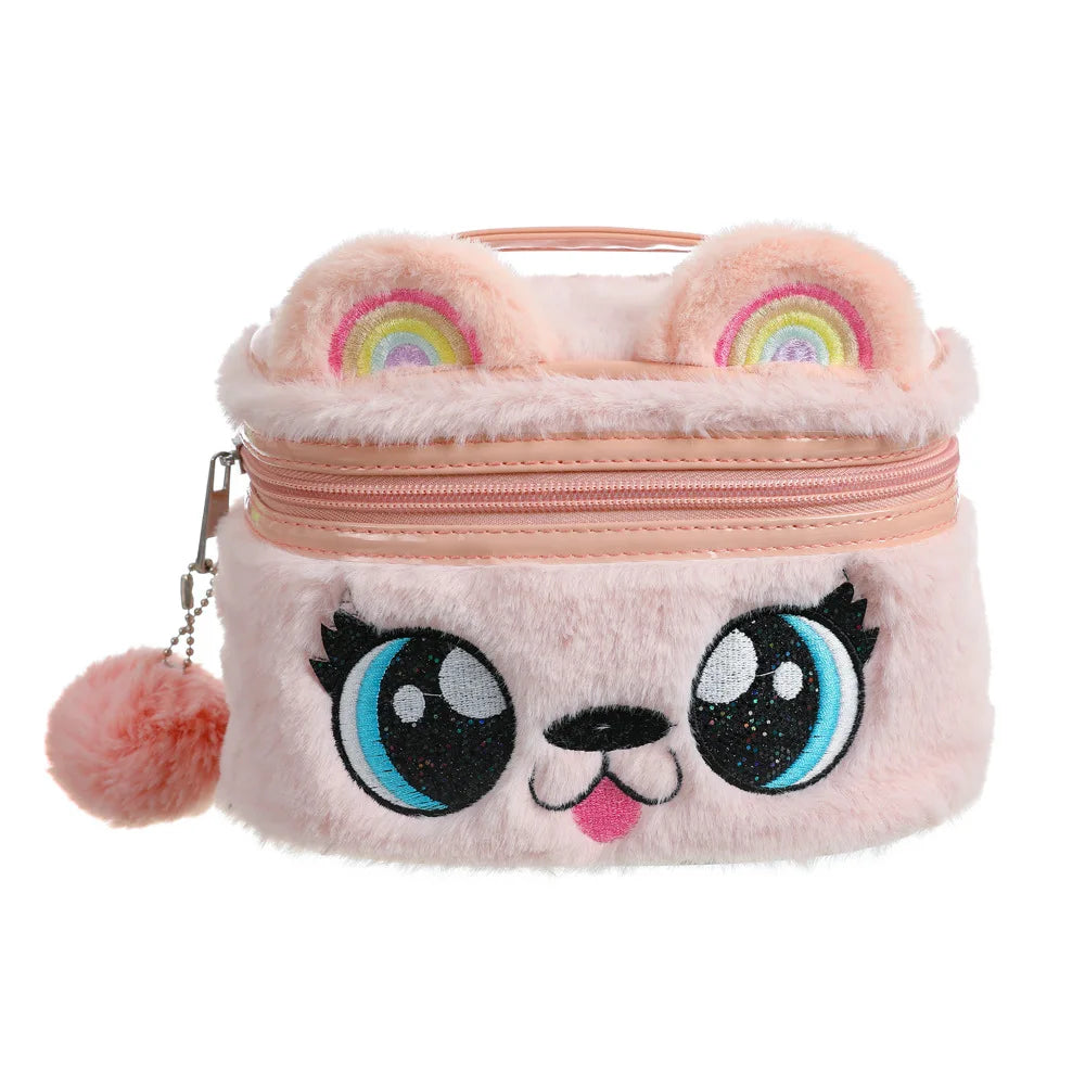 Trousse de toilette enfant peluche licorne yeux brodés