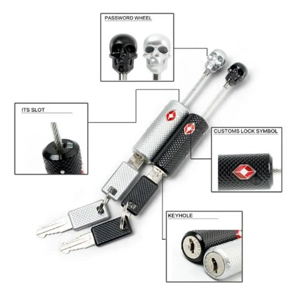 Cadenas TSA Tête de Mort avec Clé – Sécurité et Originalité