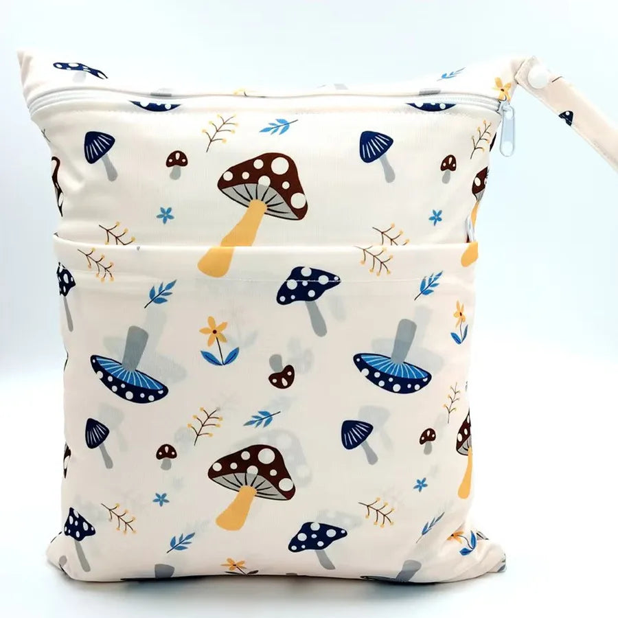 Sac bébé étanche réutilisable deux compartiments rangement couches et vêtements