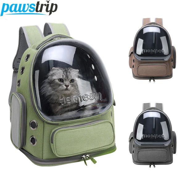 Sac à Dos Transparent pour Chat, coloris gris