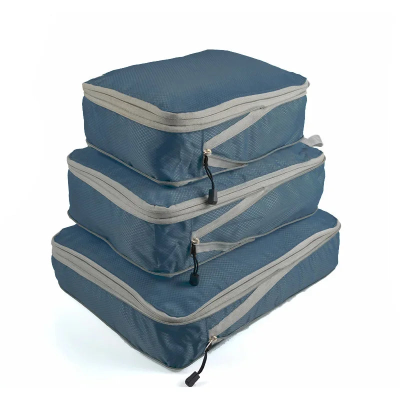 Set de cubes de rangement compressibles en nylon étanche pour valise