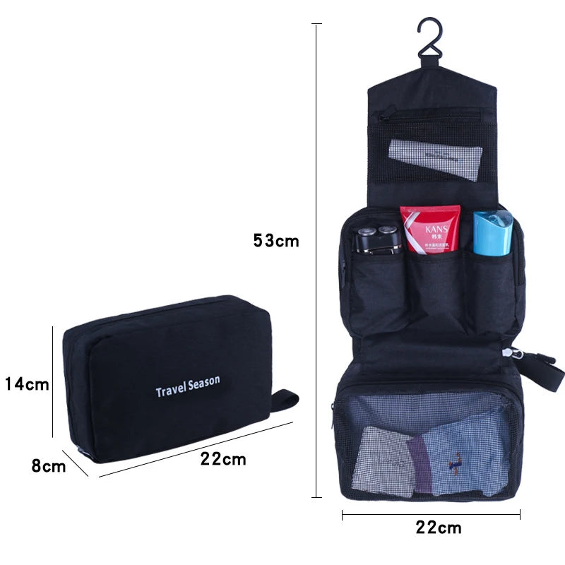 Trousse de toilette suspendue en nylon imperméable compacte